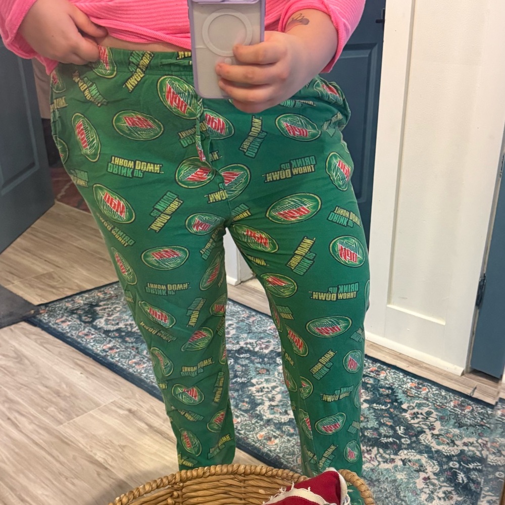 Green unisex mountain dew Pajama Bottoms